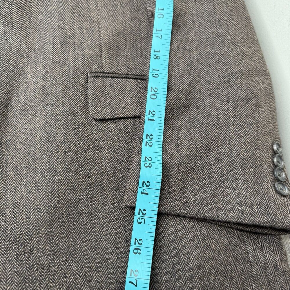 Lauren Ralph Lauren 44R Brown Herringbone Blazer Sport Coat 100% Wool Mens - Picture 10 of 13